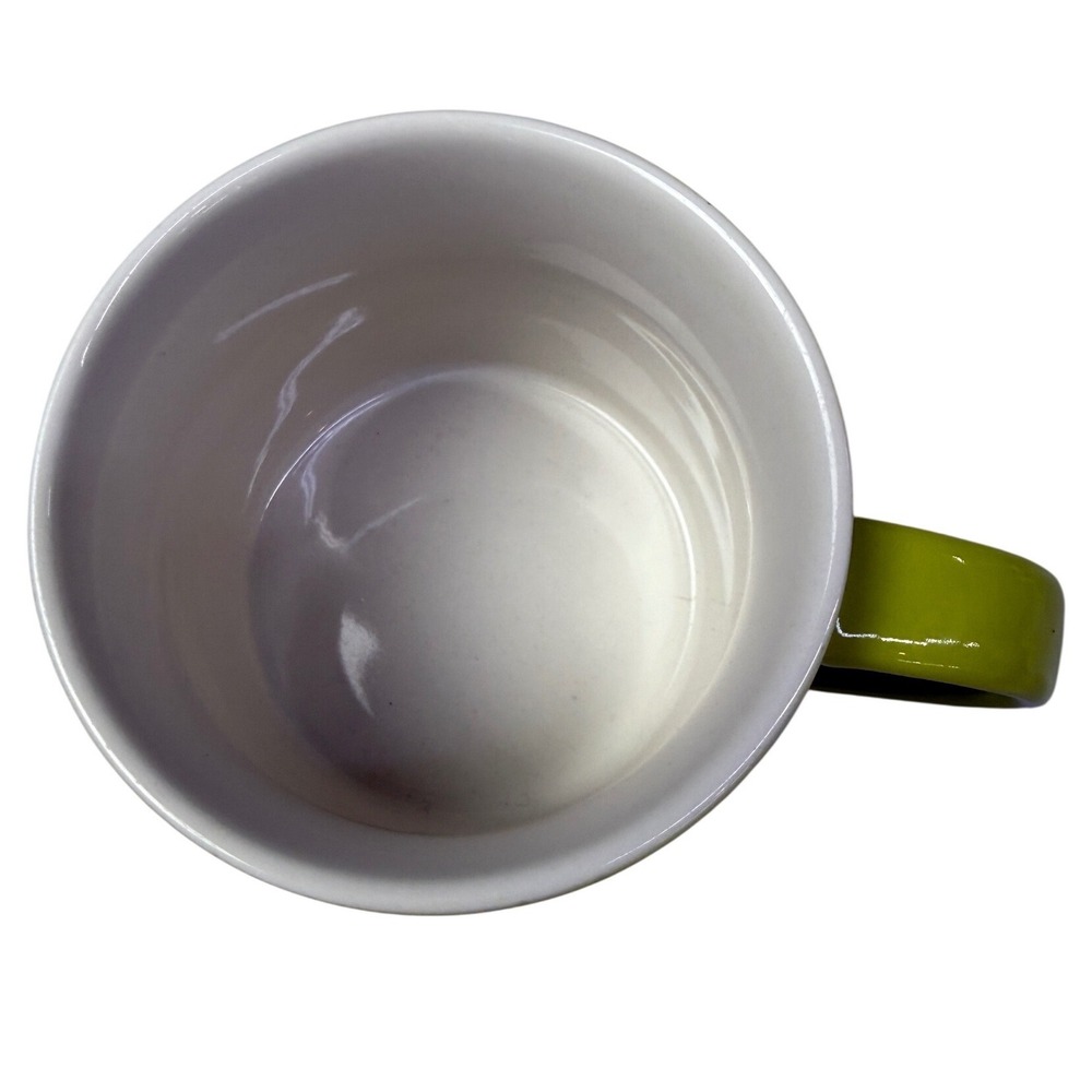 Starbucks 2012 Lime Green Ceramic Coffee Mug 14 fl‎ oz White Interior Cup - Picture 3 of 4
